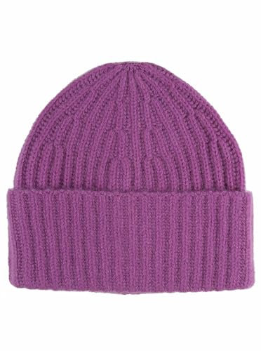Zwillingsherz Grobstrick Mütze aus 100% Kaschmir - Hochwertige Unisex Strickmütze Uni Wintermütze schlicht für Damen Jungen Mädchen – Hat - One Size – Cashmere warm & weich -Frühjahr Herbst & Winter