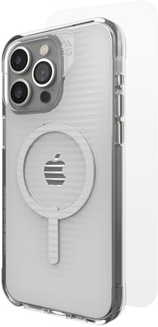 ZAGG Luxe Snap & Glass 360, Graphen verstärktes Gehäuse und Displayschutz aus gehärtetem Glas für iPhone 15 Pro Max [6.7-Inch], MagSafe, kein Vergilben, stossfeste Abdeckung (Transparent)