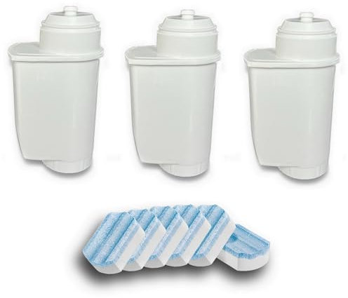 6 pastillas descalcificadoras + 3 filtros de agua adecuados para Siemens EQ.3, filtro y pastillas descalcificadoras (6a36 + 3 x WF)
