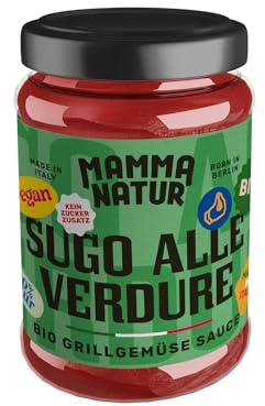 Mamma Natur | Bio Sugo Alle Verdure | Tomaten Pastasauce mit Grillgemüse | 100% natürliche Zutaten | Frei von Konservierungsstoffen | Für Pasta & Pizza | Vegan | 280 g