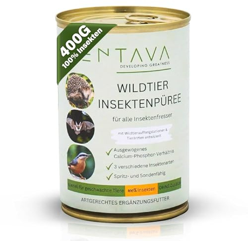 ENTAVA Frisches Insektenpüree - 100% Insekten, Igelfutter, Vogelfutter, Reptilienfutter, (Wild-) vogelfutter, Kleinnagerfutter, Frettchenfutter, Fischfutter (400g)