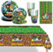 IOSCDH 69pcs Miner Anniversaire Vaisselle Kit Creepe-r Party Décorations Miner Vaisselle de Fête Dessin Animé Fournitures Plate Serviette en Papier Tasses Nappe