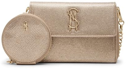 Steve Madden Damen Wallet Carina-G Geldbörse Crossbody mit Beutel Geschenkset, Champagner
