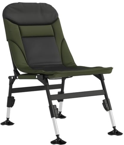vidaXL Angelstuhl, Klappstuhl mit Verstellbaren Schlammbeinen Armlehnen, Klappbar Campingstuhl für Außenbereich, Karpfenstuhl, Grün