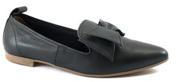 Bueno Shoes WR3117 Schwarze Damen-Ballerina-Schleife aus Leder 37