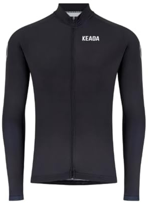 Keada Essential Long Sleeved Cycling Jersey - Long Sleeve Cycling Jersey Men - Mens Long Sleeve Cycling Jersey - Mens Bike Bicycle Winter Thermal Long Sleeve