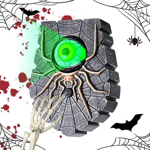 Mineup Sonnette D'halloween, Sonnette De Globe Oculaire Brillant À Un Œil,Sonnette Suspendue À Un Œil, Sonnette De Porte Effrayante Avec Sons Spooky Accessoire De Fête D'Halloween