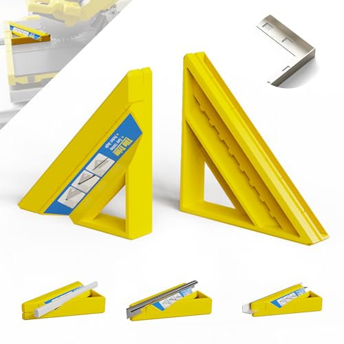 Tile Tool, Tile Edge Trim Cutting Tool for Installation, Precise 45-Degree Miter Cut Tile Trim Square Accessories for Pro and Beginner (1 Piece, Yellow)