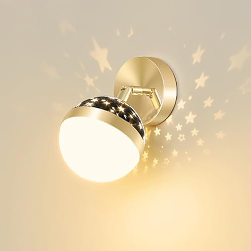 XINYASEE LED Wall lamp, 3 Light Colours led Star Wall lamp.Scandinavian Personalised Creative Projection Star Corridor Light, Luxury ins Style Wall Light, Background Wall Light