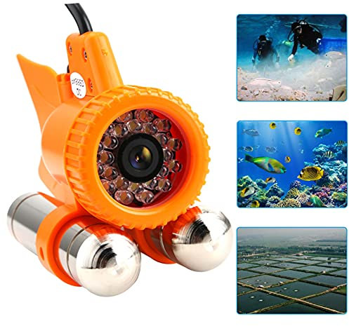 Underwater Fishing Camera, DC12V 24LED1000TVL HD Underwater Camera, Color Video Night Fish Finder for Diving, Ice Fishing (50Meters Cable) (50 meters long)