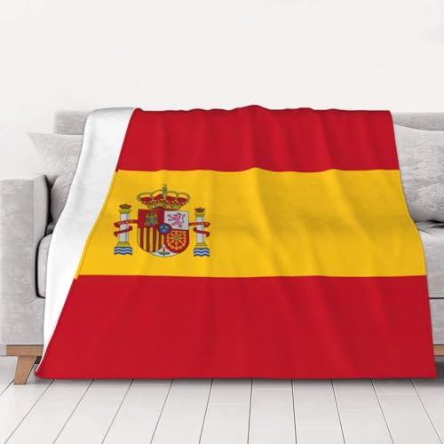Decke mit spanischer Flagge, Sofa-Überwurf, Bettdecke, Queen-Size-Größe, weich, leicht, Plüsch, warm, gemütlich, Luxusdecke