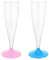 Perla, 48 Flute da Champagne Eleganti in Plastica, 120ml, 24 Trasparenti con Gambo Rosa e 24 con Gambo Celeste, Resistenti e Riutilizzabili, ideali per Gender Reveal, Baby Shower