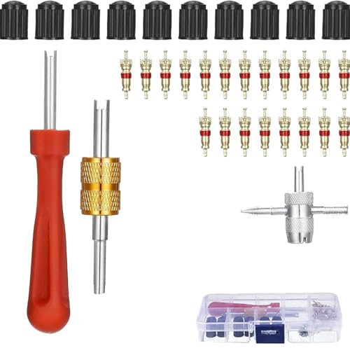Outil pour enlever le noyau de valve - Outil pour enlever la tige de valve de pneu - Outil pour enlever l'insert de valve de climatisation - Outil de retrait de métal pour crevaison, m