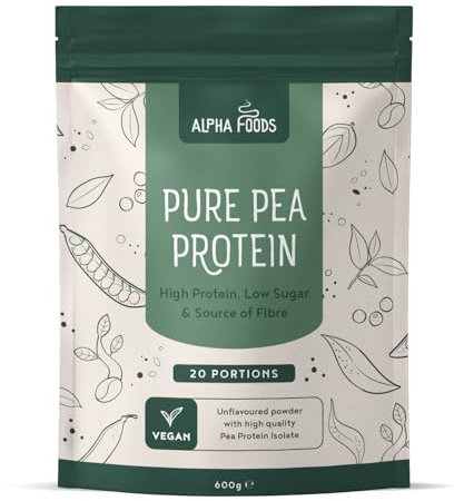 Vegan Proteine en Poudre [600g] | Naturelle | 23g Protein Vegetale | Protéine Powder de pois pure | Pre/Post Workout Proteines Musculation | Shake de Protéines | Alpha Foods