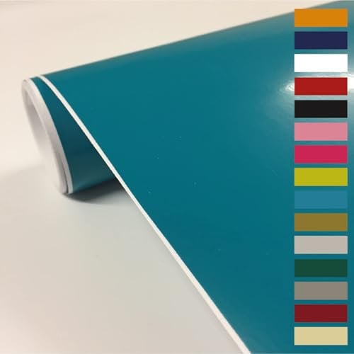 vgoltd Furniture Stickers Gloss Self Adhesive Vinyl Wrap Sticky Contact Paper Roll for Kitchen Countertop Cupboard Cabinets Wardrobe & Tabletops (Turquoise, 60W x 500L cm)