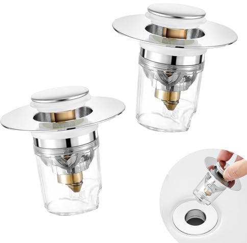 suaywo 2 pezzi Tappo Lavandino Bagno Tappi lavandinoBagno 30-40 millimetri Tappo Bidet Universale Pop up Tappi per lavandino Bagno con 2 Guarnizioni per Vasche da Bagno, Cucine, lavandini
