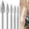 5Pcs Dremel Accessory Set, Diamond Grinding Burr Bits with 1/8 Inch Shank, Dremel Bits for Stone, Glass, Ceramics, Carving, Grinding, Polishing, Engraving, Includes Sanding Bits for Precision Work