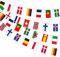 AhfuLife Europa Mujeres Women's Euro 2025 Banderas Decoración, 16 Países Banderas Pequeñas Países Europeos Liga de Fútbol Femenino Suiza Europa Visión Bar Jardín Decoración (21cm X 14cm 6,5m 2pcs