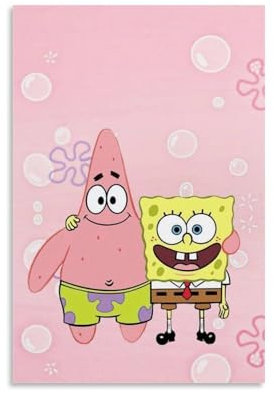 ORAUSEUN SpongeBob SquarePants (11) Poster, Wandkunst, Leinwand, ästhetischer Einband, Vintage-Poster, dekoratives Gemälde für Zimmer, 40 x 60 cm, ungerahmt, 4