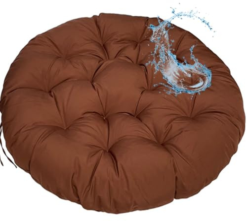 MSNCS Rundes Papasansessel Kissen Wasserdicht Sitzkissen Hängesessel Outdoor/Indoor Bodenkissen Kissen für Schwenksessel, Korbsessel Outdoor Gartenmöbel Sitzauflage Auflage(Dunkler Kaffee,60x60cm)