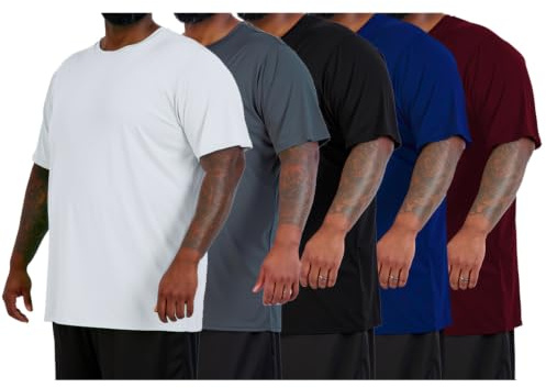 NUMOYAN 5er Pack Sport Tshirts Herren Activewear Gym Schnelltrocknend Atmungsaktive Trainingsshirt Fitness Laufshirt Kurzarm