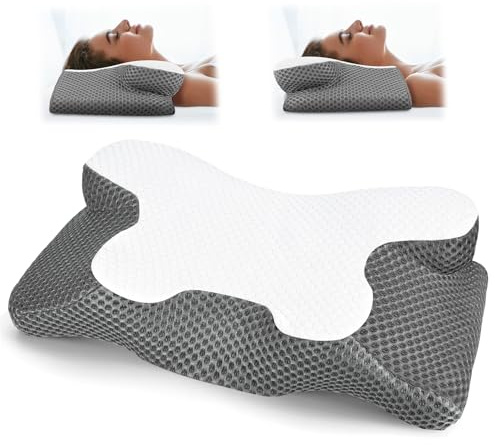 JANUIXCO Nackenstützkissen Memory Foam - Ergonomisches Kopfkissen für Nacken- und Schulterschmerzen - Orthopädisches Kissen für Seiten, Rücken & Bauchschläfer