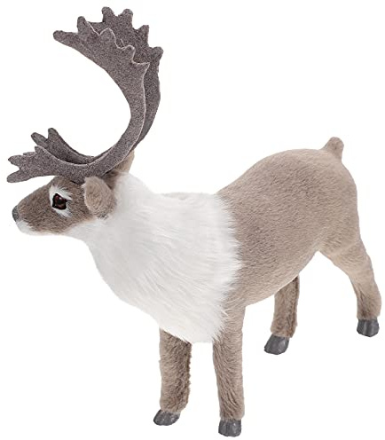 BESPORTBLE 1 Stück Simulation Deer Ornament, Lebensechte Elk Verzierung, Weihnachts-Tierschmuck, Weihnachtsdeko für Zuhause, Grau, 20 cm weihanchten elch Figur Weihnachten elch plüsch weihnachtselch