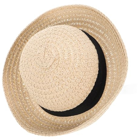 minkissy 1 Stück Mini Strohhut für Puppen Handgefertigte Accessoires für Bastelprojekte Beige für DIY Dekorationen und Puppenhaus Zubehör Sommerhut für Kreative Feiern