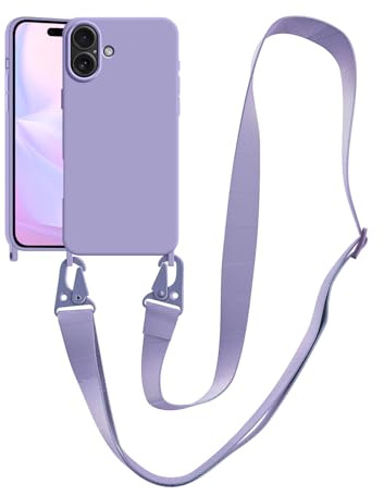 VooDirop Handykette Hülle für iPhone 17 Handyhülle mit Band Abnehmbar Nylon Lanyard Stoßfest Silikonhülle Handyhülle mit Verstellbarer Kordel zum Umhängen Schutzhülle