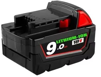 18V 12Ah 6Ah, Lithium-ion Battery, Compatible with Milwaukee M18 M18B6 18V XC(1PCS9.0Ah)