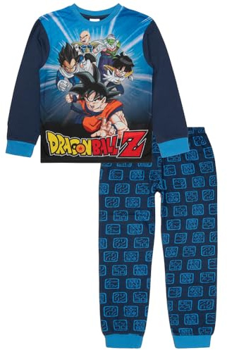 Dragon Ball Z Boys Pyjamas – Kids Anime PJs with Goku & Vegeta Print – Long Sleeve Nightwear Set