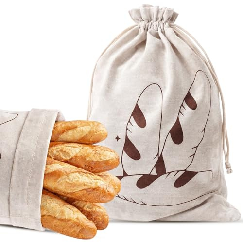 2Pcs Bread Bags, Bread Bags for Homemade Bread, Bread Storage Bags, Food Storage Bags to Keep Fresh, 45x35cm