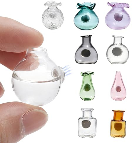 10Pcs Mini Vase Magnets for Fridge, DIY Ceramic Tiny Vase Magnets Fridge, Cute Funny Plant Flower Vases Refrigerator Magnet Home Kitchen Office Decoration for Refrigerator and Kitchen Locker