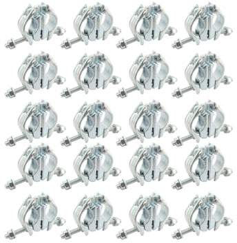 Lfhelper 20 Stück Drehkupplung mit Bundmuttern, Ø48mm 360° Gerüstkupplung | für 45-50mm Rohre, Drehbare Kupplungen Doppelschelle Gerüst Zubehör