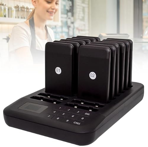 FHRKA Systèmes d;Appel sans Fil par interphone – Lot de 10 bipeurs pour Restaurants avec 3 Modes : Attente, Appel Client (12pcs)