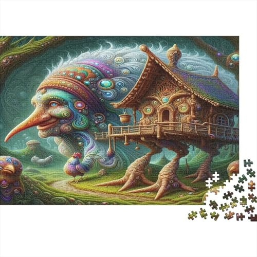 Baba Jaga Puzzle für Erwachsene 1000 Teile Papier Laufendes Haus Puzzle Spiel Familienspiel Entspannung 52x38cm/1000pcs