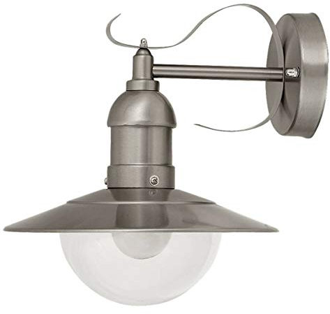 RABALUX 8270, Oslo Wandleuchte, Metall, 60 watts, E27, Edelstahl, 28 x 24 x 28 cm