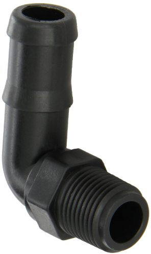 Banjo HB050/075-90 Polypropylene Hose Fitting, 90 Degree Elbow, 1/2 NPT Male x 3/4 Barbed