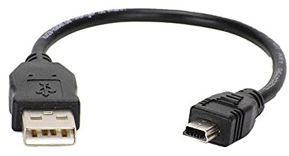 USB 2.0 A to Mini-B Charging Cable, Length 20 cm