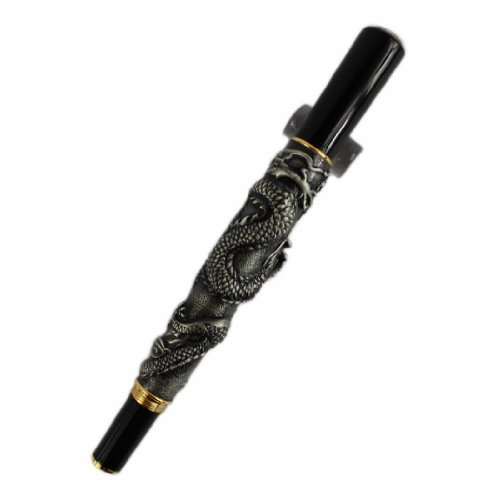 Gullor Erweiterte Füllfederhalter Jinhao Chinese Dragon antik grau Silber Schwere Geschenk Pen
