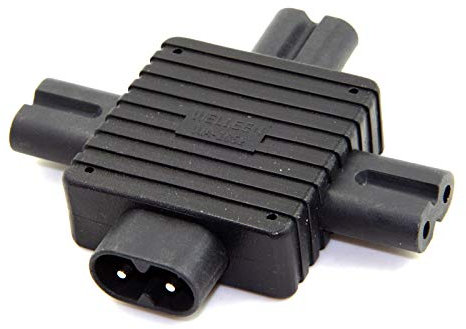 CY IEC 320 Figure 8 C8 Male to 3X Female C7 Splitter Power Adapter for Power Supply 1 in 3 out