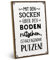 ARTFAVES® Wandbild Holzschild mit Spruch - Mit Socken über den Boden rutschen - Türschild Retro Vintage Deko Bild Geschenk - witzige Sprüche