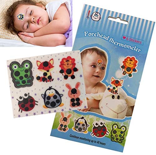 Cartoon Temperatur Aufkleber, 6 STÜCKE Kinder Biegsame Hautfreundlich Stirn Babypflege Cartoon Tier Flexible Körper Fieber Genaue Thermometer Aufkleber