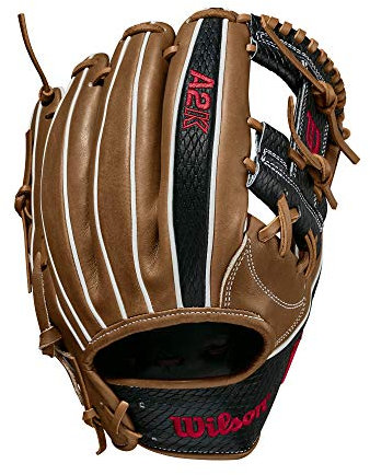 WILSON Herren 2021 A2K 1787 w/SuperSkin (IF) Right Hand Throw Baseball Glove Infield Baseballhandschuh, Standardhandschuh, 29,8 cm, Braun/Schwarz, Medium