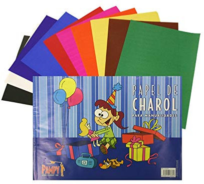 Papel charol (33 x 23) 10 hojas colores surtidos