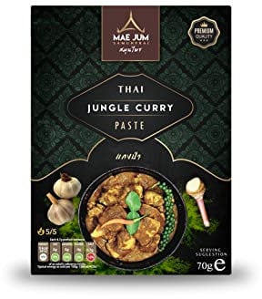 Authentic Thai Jungle Curry Paste by Mae Jum | 3 pack x 70g | Very Spicy | Up to 8 Servings per Pack | 100% Natural | Vegan Paste | Gluten Free