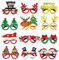 Weihnachtsbrillen, Xndryan 12 Stück Brille Weihnachten Glitzer Partybrille Weihnachtsbrille Kostümbrillen für Weihnachtsfeiern, Xmas Brille Rahmen für Deko Weihnachten