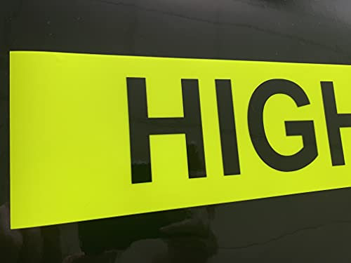 Autocollant magnétique ou autocollant pour l'entretien de la route - Jaune fluo pour la conformité - Panneau de signalisation, travaux routiers, construction (autocollant, 1180 x 120 mm)