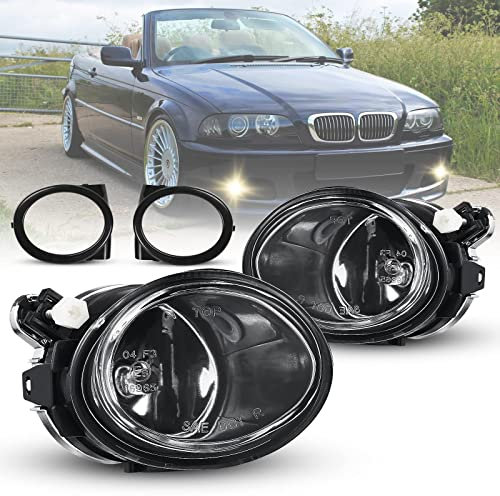 Nebelscheinwerfer Set BMW 3/5er E46 E39 Limousine Wagon Frontscheinwerfer E-Prüfzeichen 3er(HB/SDN/WGN) (E46) 09/2001-07/2005 für M-Tech Stoßstange/BMW 3er(CPE/CONV)(E46) 09/2001-12/2007 (Klar Linse)