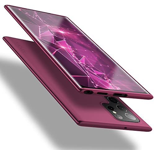 X-level Cover Compatibile con Samsung S22 Ultra, Silicone Ultra Sottile e Morbido TPU Protettiva Custodia Protezione Cover per Samsung Galaxy S22 Ultra 5G, Vino Rosso